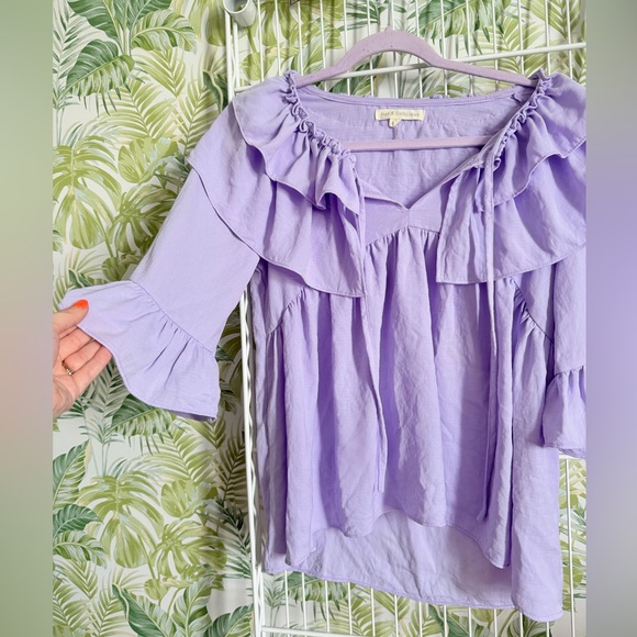 Lavender Ruffled Women's Top - Picture 2 of 7
